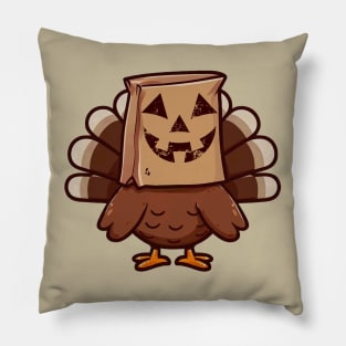 Thanksgiving Turkey Funny Pumpkin Face Pillow