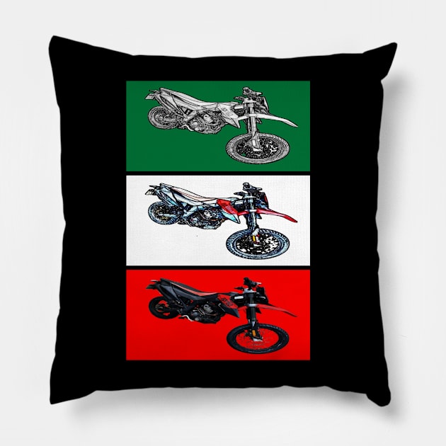 Italian Motocross Aprilia Pillow by Artsimple247