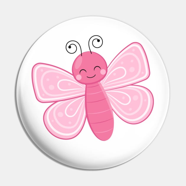 Pink Cute Butterfly Pin by Animal Specials