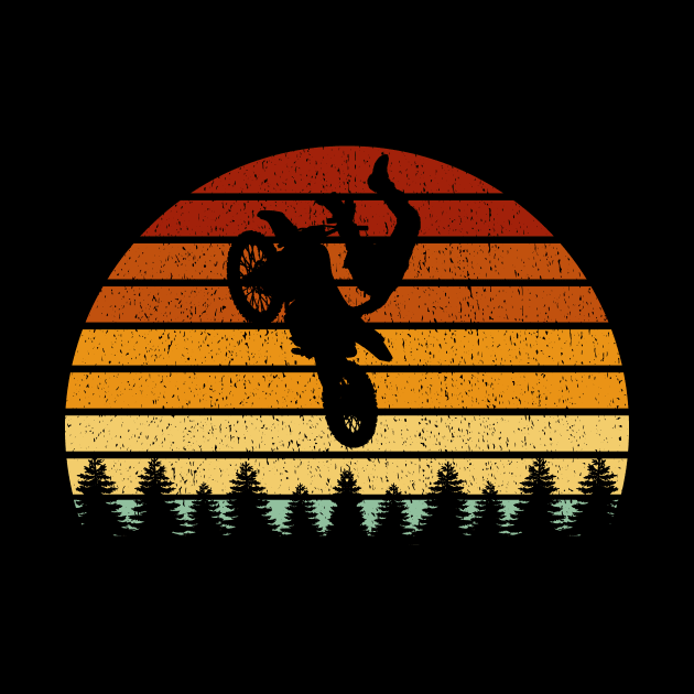 Vintage Sunset Motocross Gift For Bikers and Motocross Racers by OceanRadar