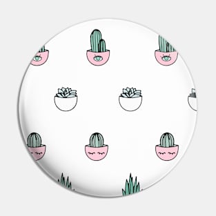 Kawaii aloe and cactus Pin