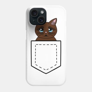CUTE Cat In A Pocket For Cat Person Phone Case