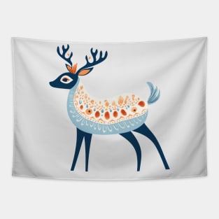 Boho Scandinavian Folk art Deer Pattern . Tapestry