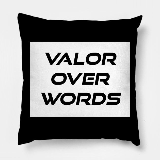 Viking Motto "Valor Over Words" Pillow by Slavian