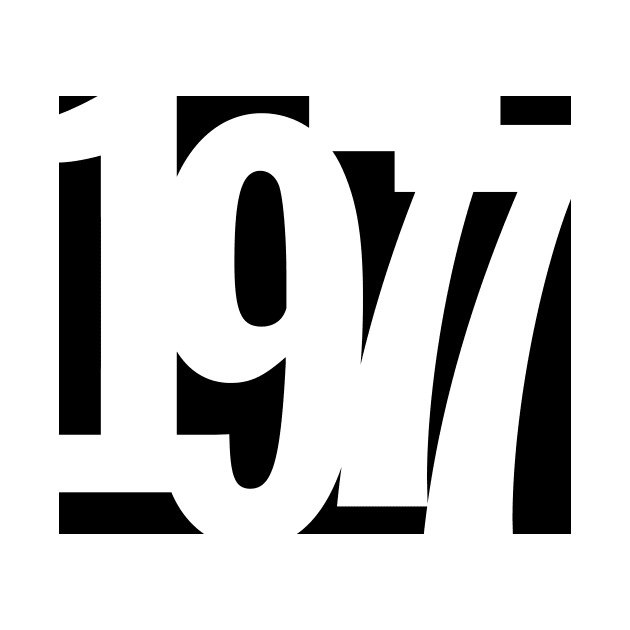 1977 Funky Overlapping Reverse Numbers for Light Backgrounds by MotiviTees