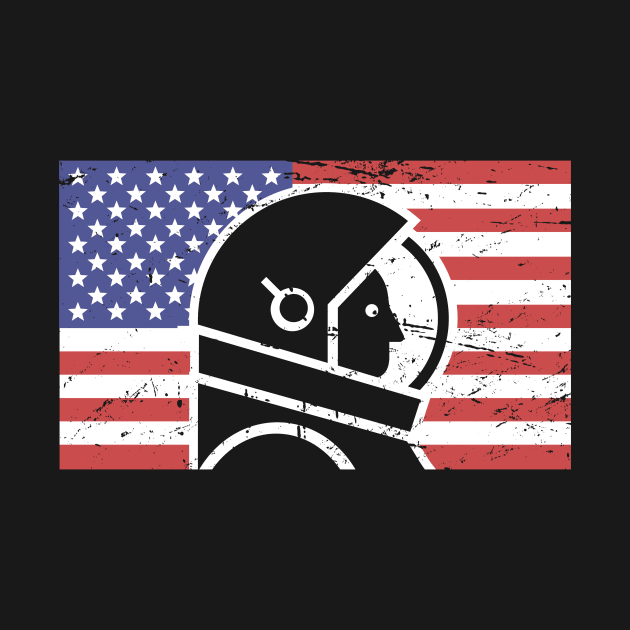American Flag Space Astronaut by MeatMan