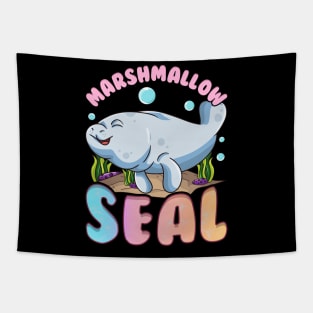 Cute & Funny Manatees The Marshmallow Seal Ocean Tapestry