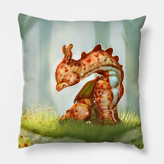 Dino-dragon Pillow by Artofokan