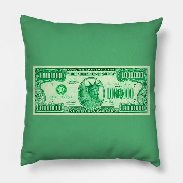 1m dollar Pillow by DeekayGrafx