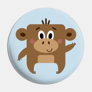 Mr Square Monkey Pin