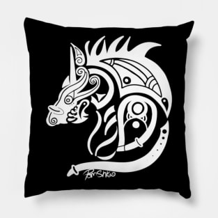 Fenrir Viking Norse Wolf (White) Pillow