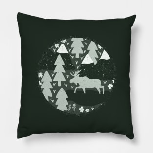Mountain Moose (Dew & Basil) Pillow