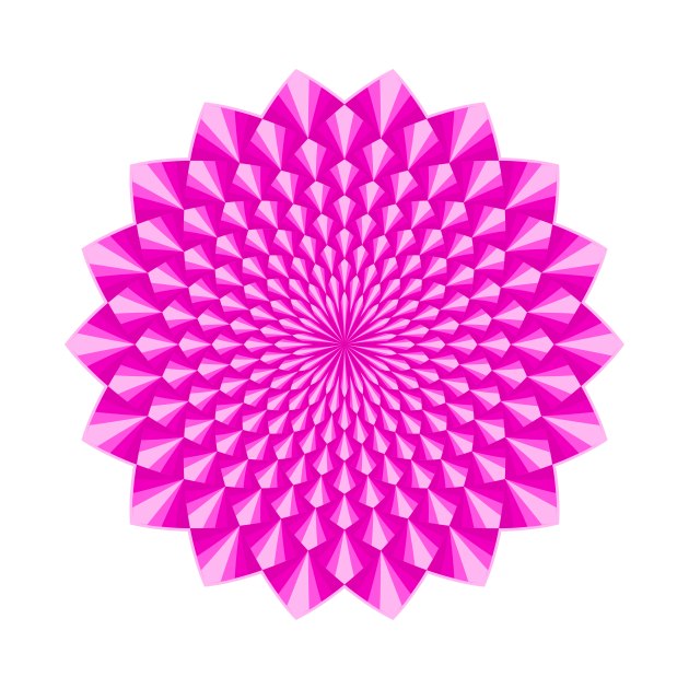 Pink Floral Mandala with 3D Effect by MandalaSoul