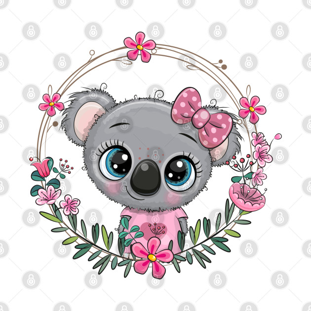 Cute koala and flowers by Reginast777