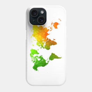 world map green yellow #map #worldmap Phone Case