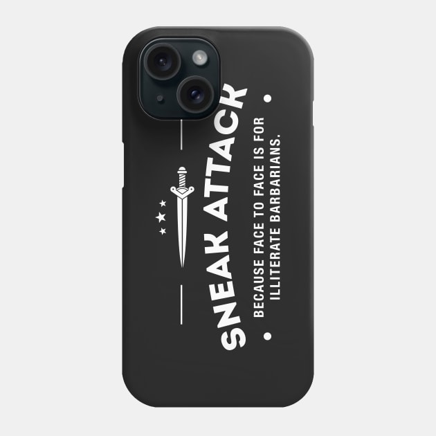 Rogue Sneak Attack Illiterate Barbarians Gaming Phone Case by pixeptional