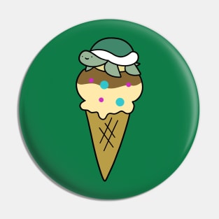 Turtle Icecream Cone Pin