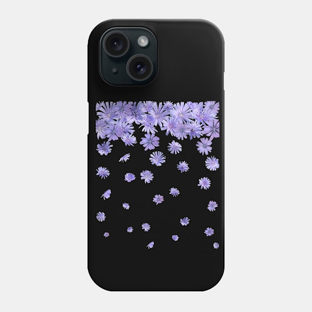 Purple Chicory Flowers Rain Phone Case by Flowers on t-shirts