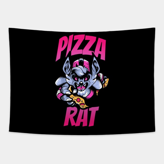 New York Subway Pizza Rat Tapestry by TheRelaxedWolf