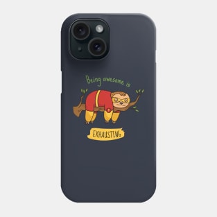 Cute Sleeping Superhero Sloth Phone Case