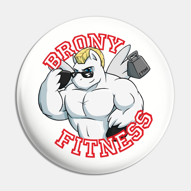 Brony Fitness - Heavyweight Pin by Dustykatt