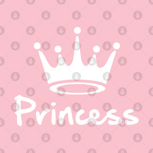 Girl Princess text print with crown by BeckyS23