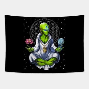 Psychedelic Alien Meditation Tapestry