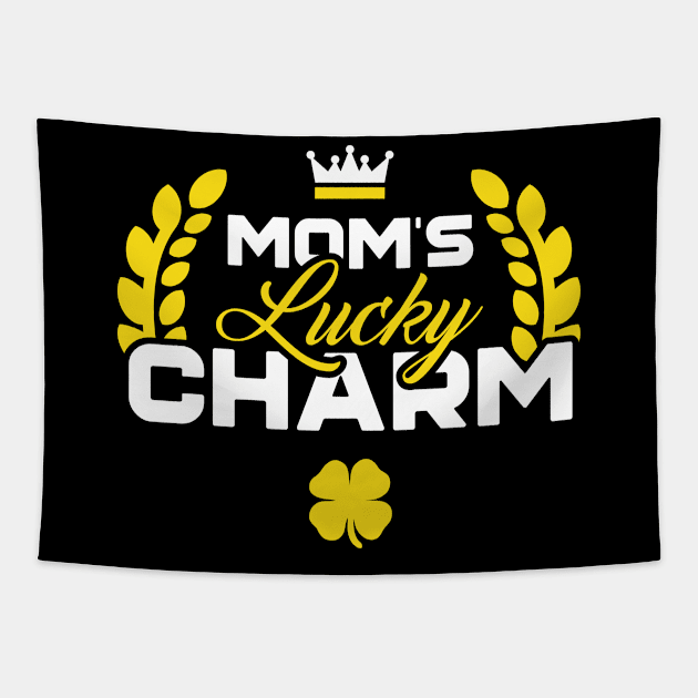 Mom's Lucky Charm Funny St Patricks Day Tapestry by trendingoriginals