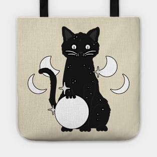 Halloween Witchy Black Cat Tote