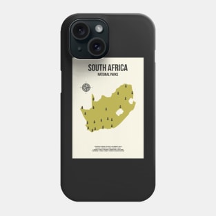 South Africa All National Parks on a Map Travel Poster Phone Case