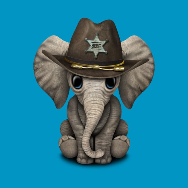 Cute Baby Elephant Sheriff by jeffbartels