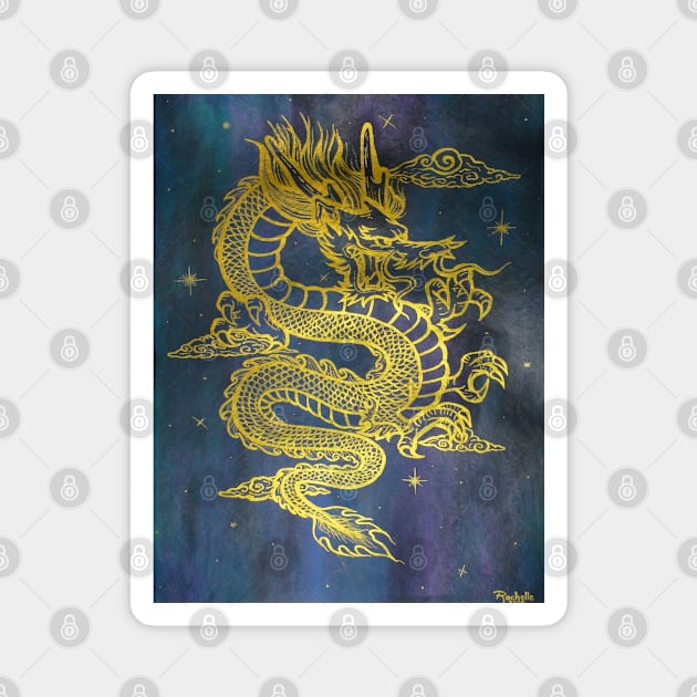 Golden Dragon Magnet by Rororocker