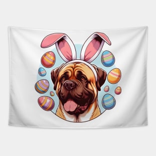 Mastiff's Easter Celebration with Bunny Ears Delight Tapestry