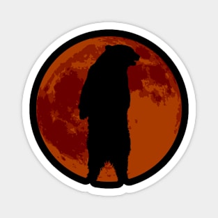 Full Moon Grizzly - Grizzly Bear Halloween Magnet