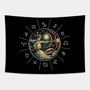 ZODIAC Sagittarius - Astrological SAGITTARIUS - SAGITTARIUS - ZODIAC sign - Van Gogh style - 11 Tapestry