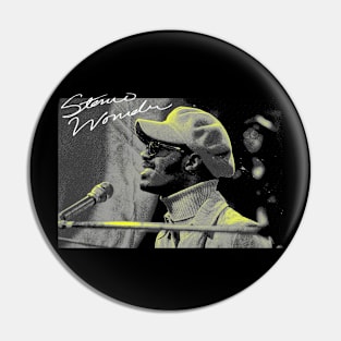 Stevie Wonder Singer Grey Pin