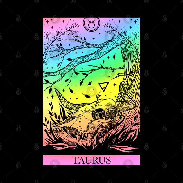Zodiac sign tarot card Taurus by OccultOmaStore