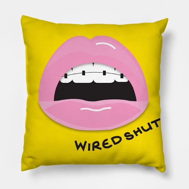 Wired Shut Logo Pillow by wiredshutpodcast