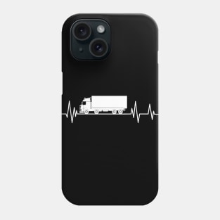 trruck heartbeat Funny Truck Driver , Trucker heartbeat Phone Case