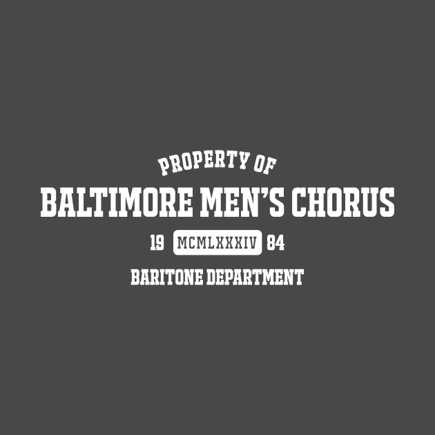 Athletic Shirt - Baritone White by baltimoremenschorus