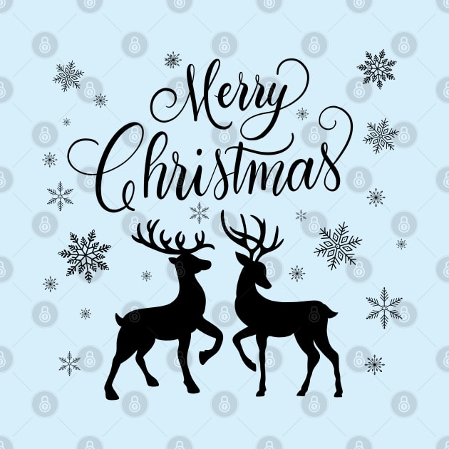 Merry Christmas with deers by CalliLetters