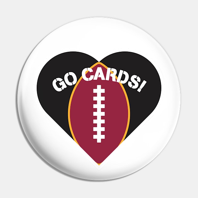 Heart Shaped Arizona Cardinals Pin by Rad Love