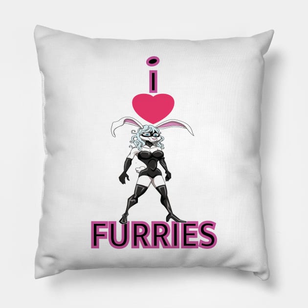 I Heart Furries Pillow by Wickedcartoons