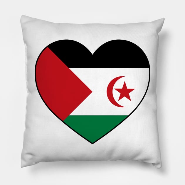 Heart - Western Sahara Pillow by Tridaak