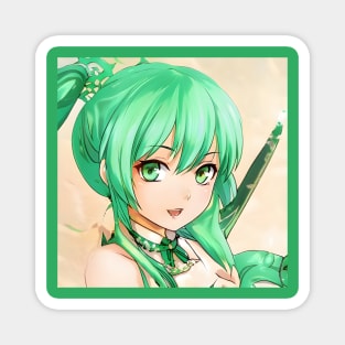 Green Hair Anime Girl Magnet