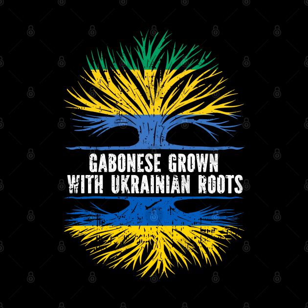 Gabonese Grown with Ukrainian Roots Flag by silvercoin