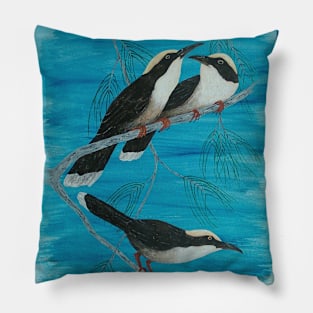 Bablers  - beautiful bird painting bird art Pillow