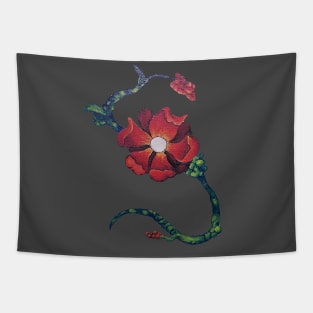 Red Flower Tapestry