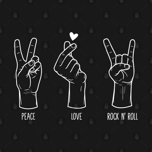 Peace Love Rock N Roll Dark Edition by Tee Tow Argh 