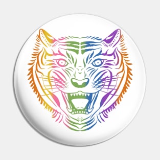 Tiger head in multi color Pin